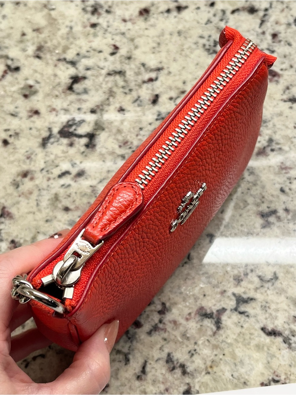 Coach Nolita Orange Pebbled Leather Wristlet/Mini Bag EUC - Picture 5 of 10